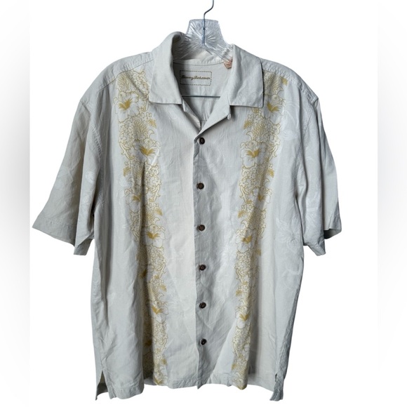 Tommy Bahama Men’s Short Sleeve Button Down 100% Silk Size Medium - Picture 1 of 5